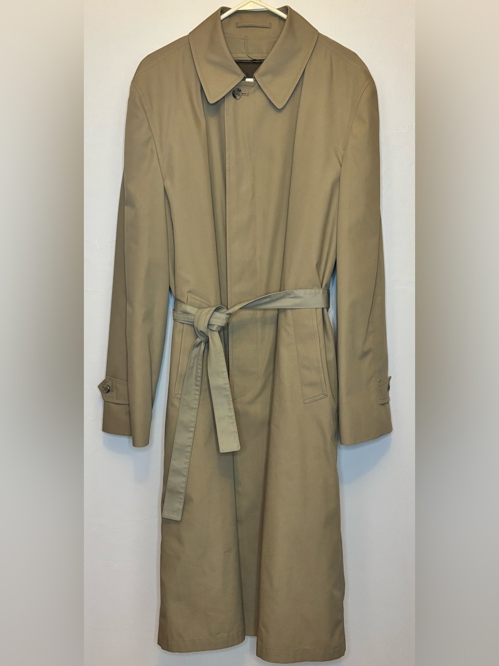 Vintage London Fog Trench Coat 42L Old Money Classic Tan Overcoat Raincoat Mac